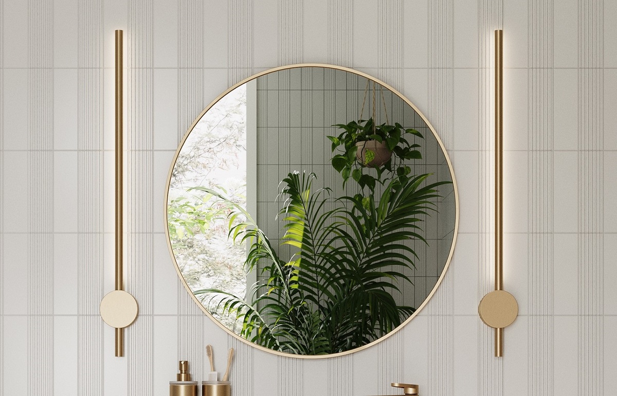 Bathroom mirror and light